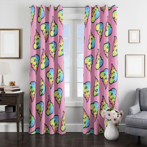 nice color emoticon pink window Curtain