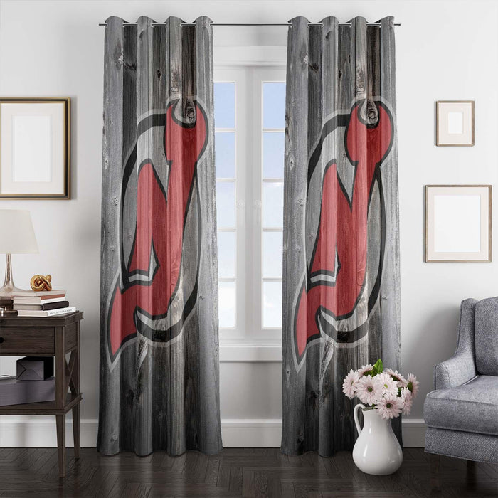 new jersey devils woods logo window Curtain