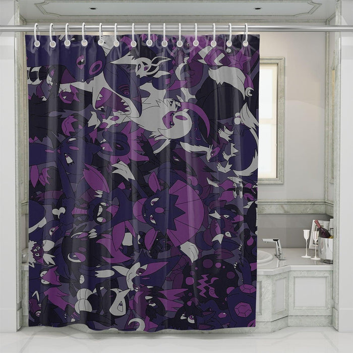 night species of pokemon shower curtains