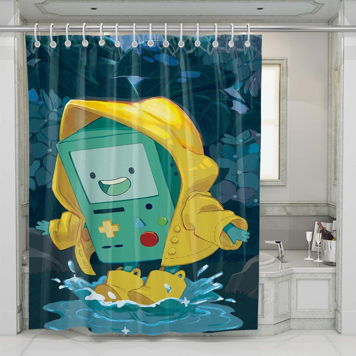 painting beemo adventure time shower curtains