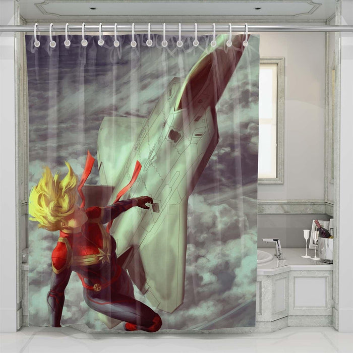 painting captain marvel shower curtains