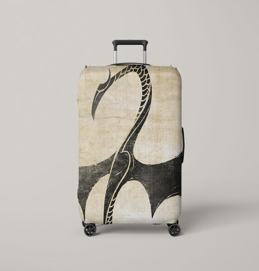 old paper iron fist logo Luggage Covers | Suitcase