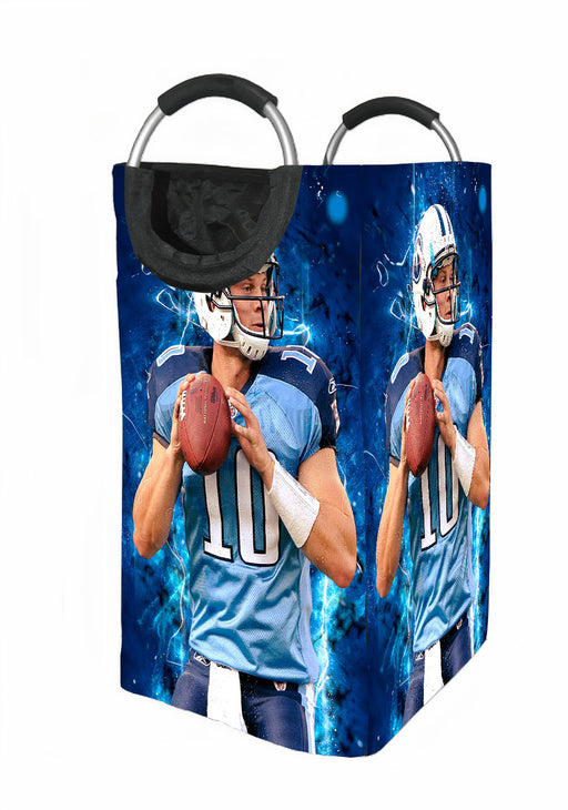 nfl player jake locker blue jersey Laundry Hamper | Laundry Basket