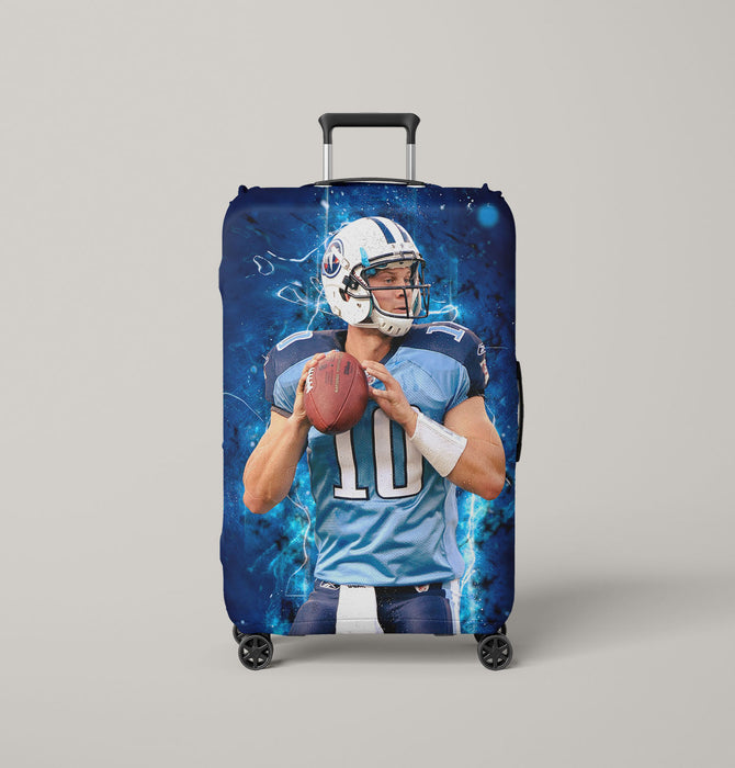 nfl player jake locker blue jersey Luggage Covers | Suitcase