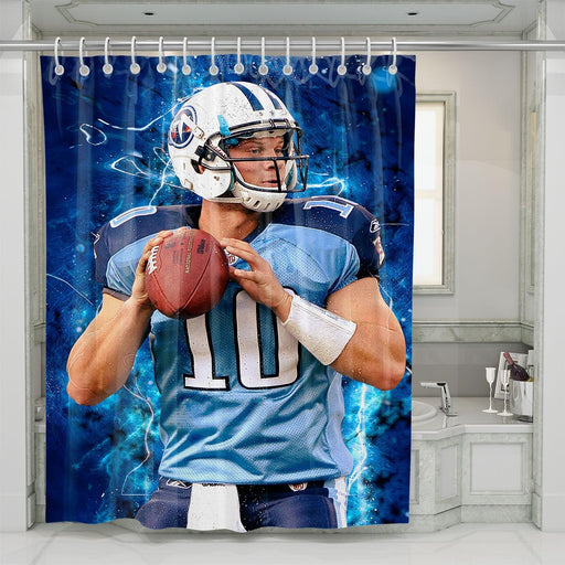 nfl player jake locker blue jersey shower curtains