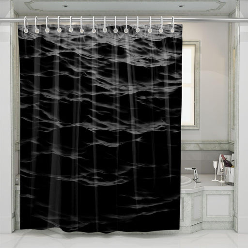 ocean wave in the night shower curtains