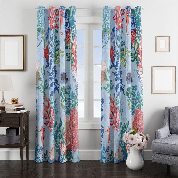 oceans with the flora and fauna window Curtain