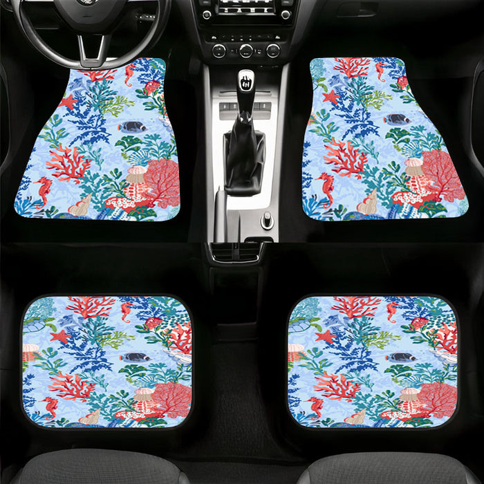 oceans with the flora and fauna Car floor mats Universal fit