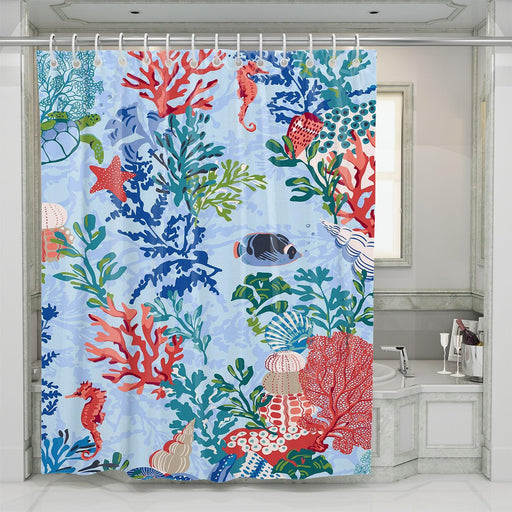 oceans with the flora and fauna shower curtains