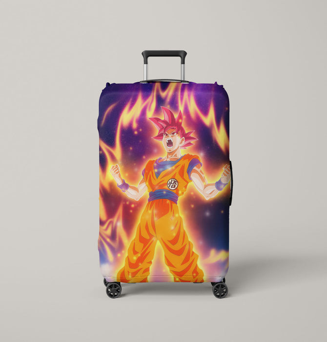 on fire goku dragon ball fusion Luggage Covers | Suitcase