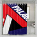 palace red blue white logo shower curtains