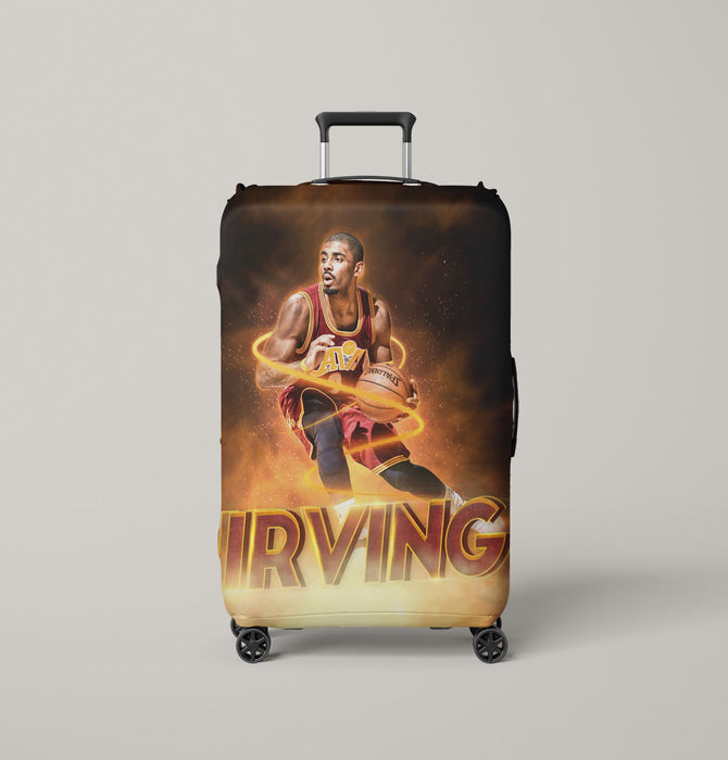 on fire kyrie irving cavs player Luggage Covers | Suitcase