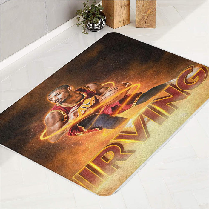 on fire kyrie irving cavs player bath rugs