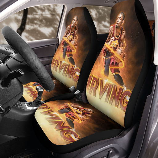 on fire kyrie irving cavs player Car Seat Covers