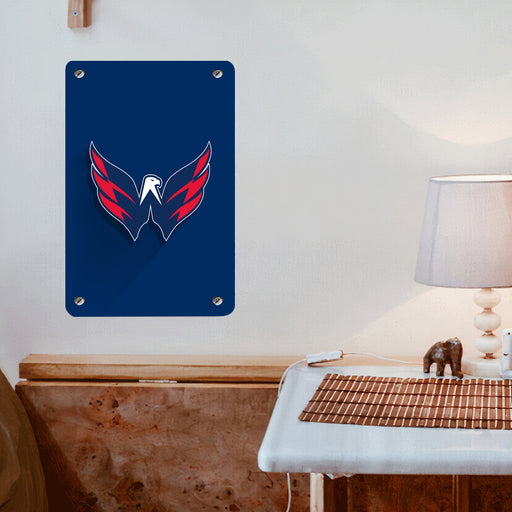 nhl team vector logo blue red Poster Metal print wall art