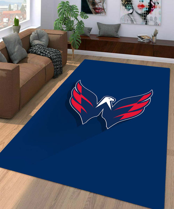 nhl team vector logo blue red Living room carpet rugs