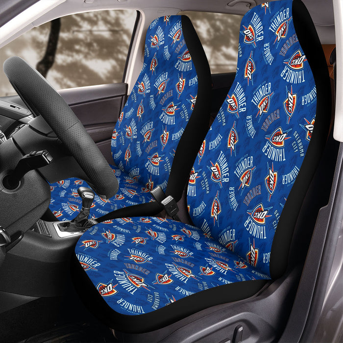 oklahoma city thunder logo pattern Car Seat Covers