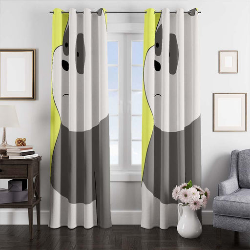 panda with cute expression window curtains
