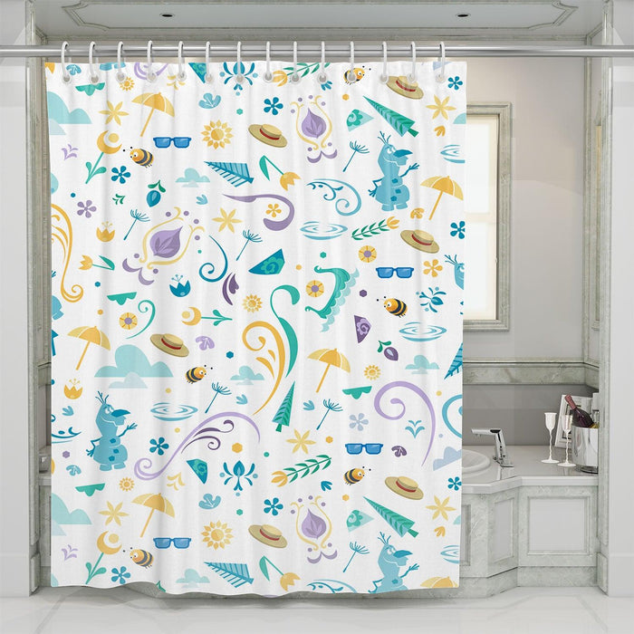 olaf holiday in winter season shower curtains