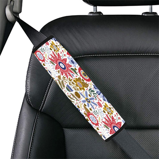 old color flora pattern Car seat belt cover