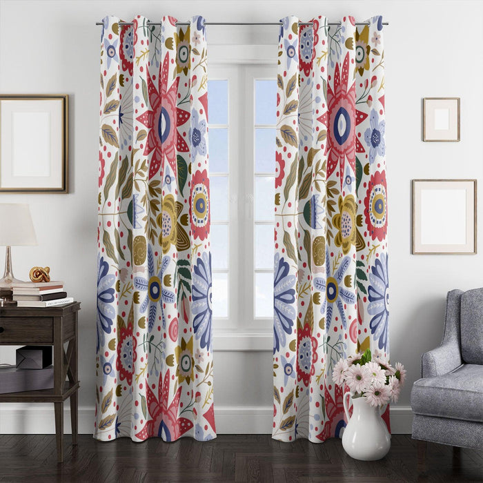 old color flora pattern window Curtain