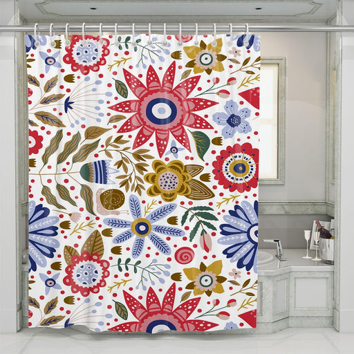 old color flora pattern shower curtains