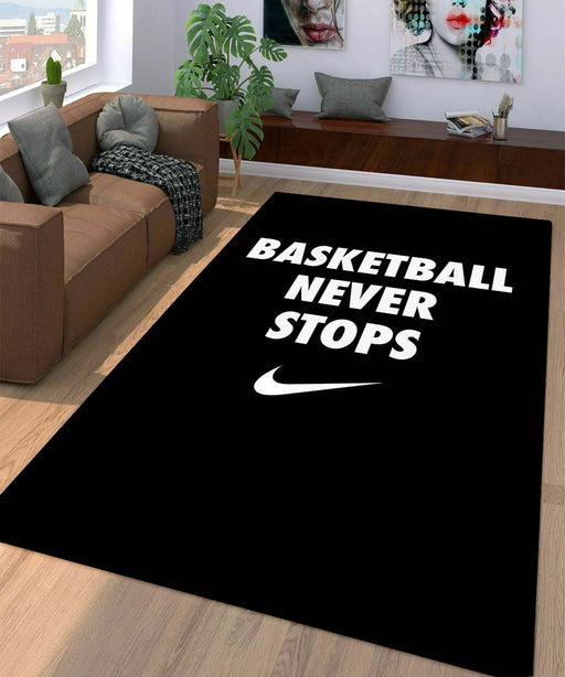 nike basketball never stops Living room carpet rugs