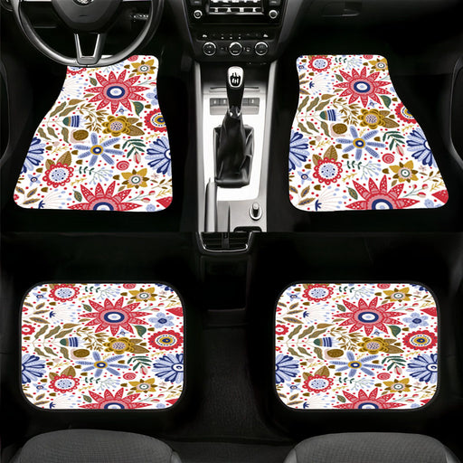 old color flora pattern Car floor mats Universal fit