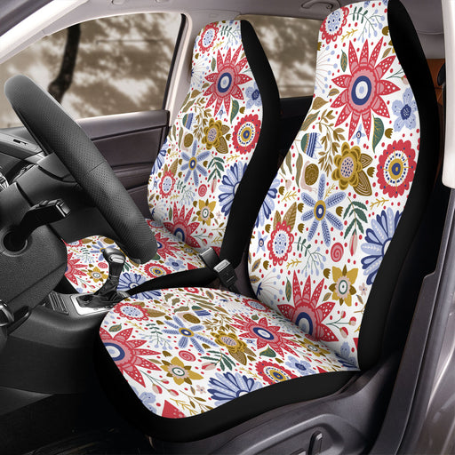 old color flora pattern Car Seat Covers