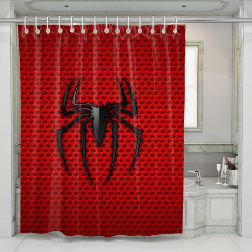 old logo spiderman red suit pattern shower curtains