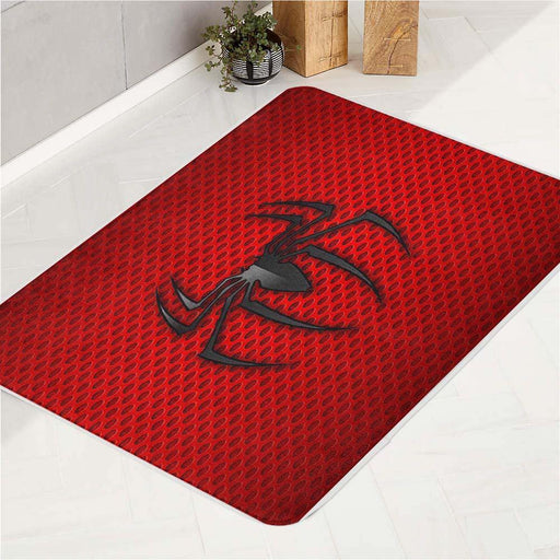 old logo spiderman red suit pattern bath rugs