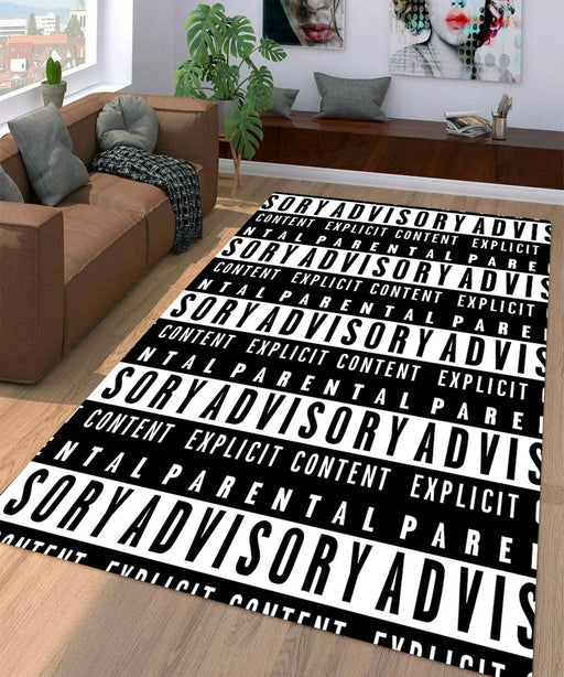 parental advisory pattern logo Living room carpet rugs