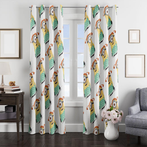 one eye minions with cute fashion window Curtain