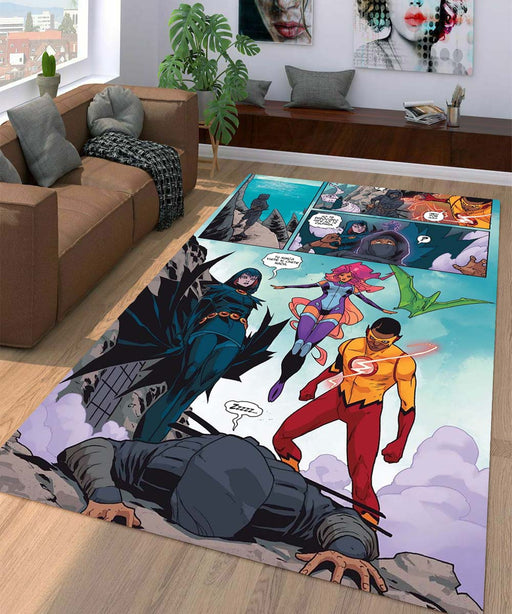 part of comic teen titans Living room carpet rugs