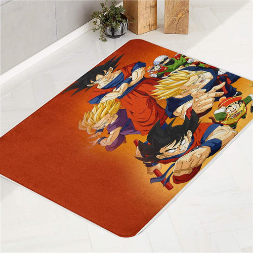 orange color dragon ball character bath rugs