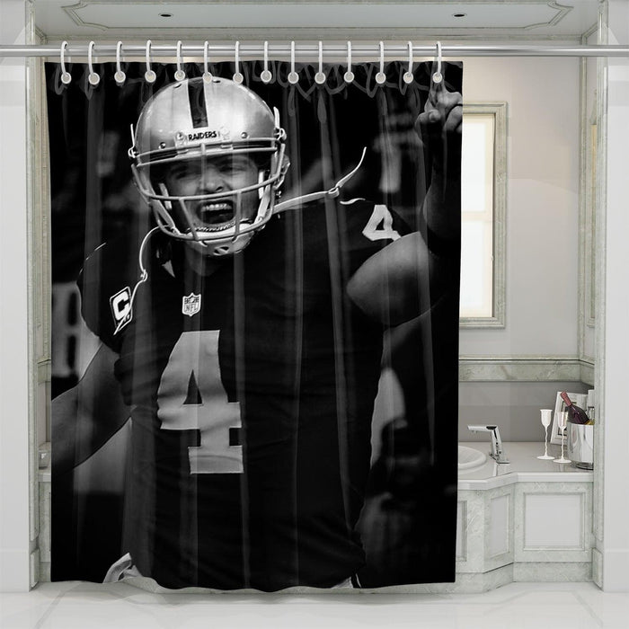 number four of oakland raiders shower curtains