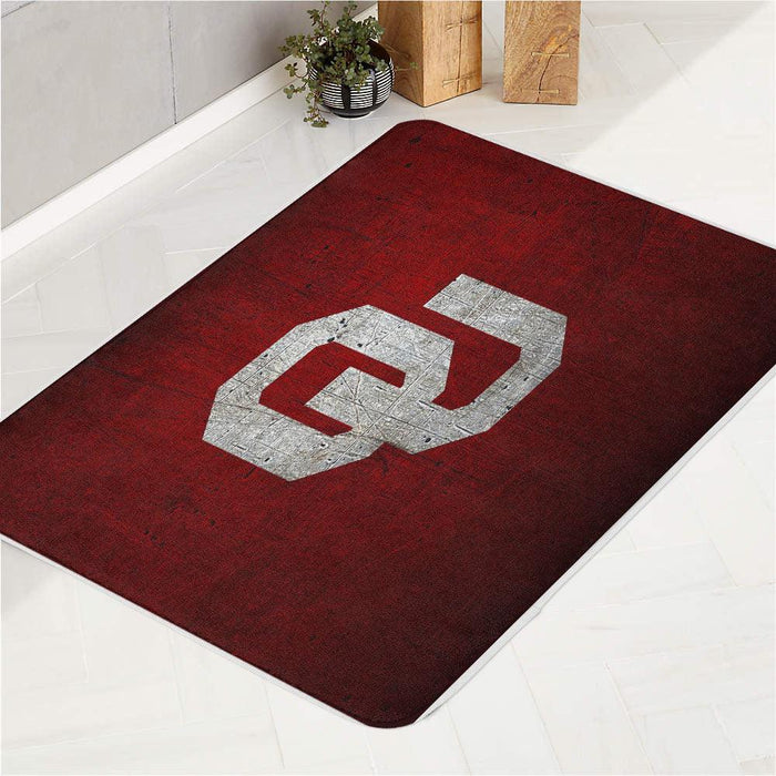 ou sooner textured red bath rugs