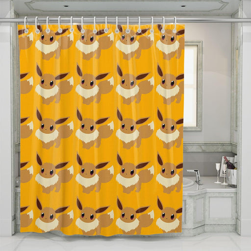 orange and brown eevee shower curtains