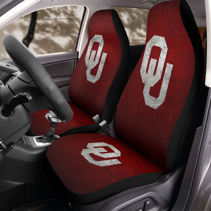 ou sooner textured red Car Seat Covers