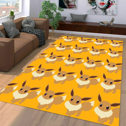 orange and brown eevee Living room carpet rugs