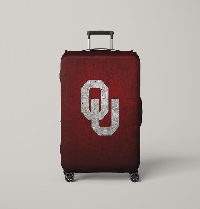 ou sooner textured red Luggage Covers | Suitcase