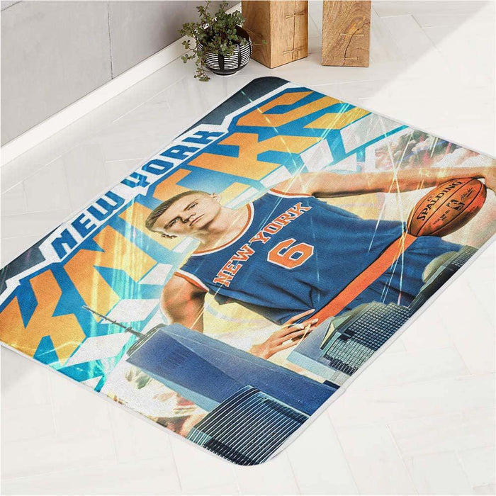 number six of new york knicks team player bath rugs