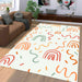 orange curves rainbow pattern Living room carpet rugs