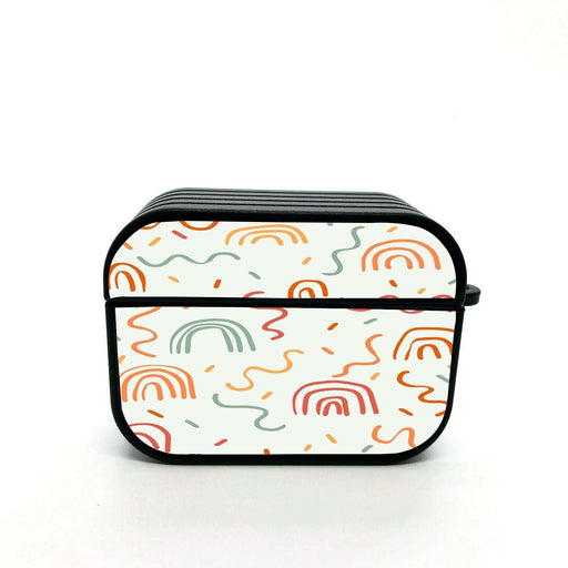 orange curves rainbow pattern airpods case