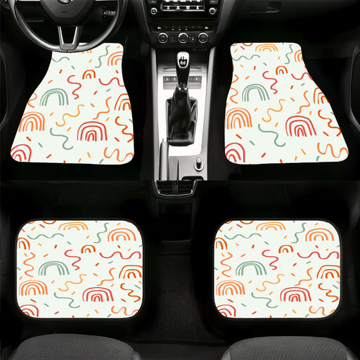 orange curves rainbow pattern Car floor mats Universal fit