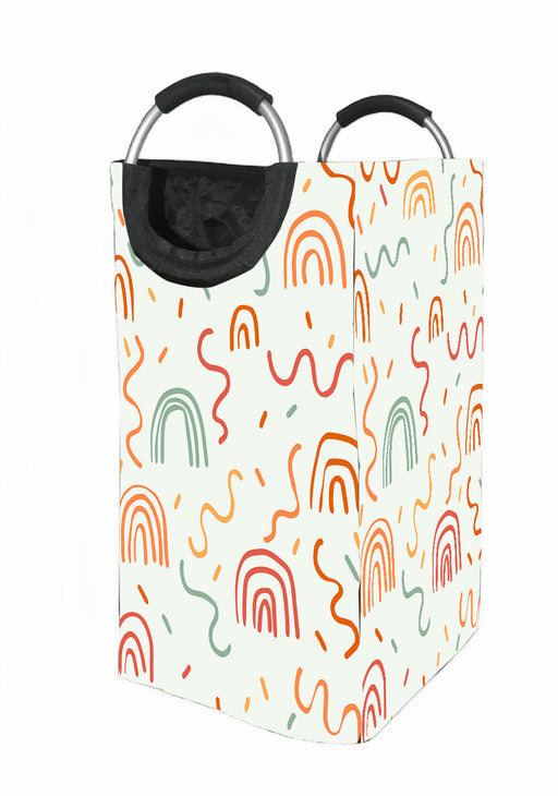 orange curves rainbow pattern Laundry Hamper | Laundry Basket