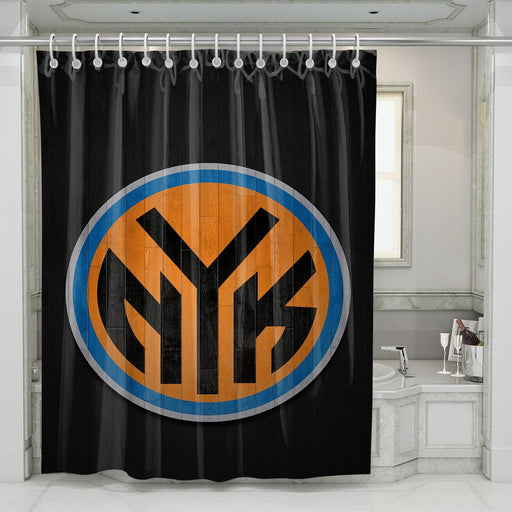 nyk minimalist colour tone logo shower curtains