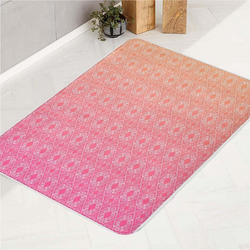 ornament pink cute pattern bath rugs