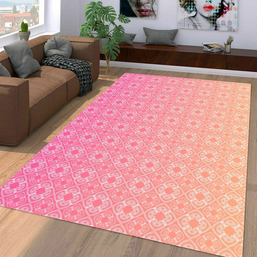 ornament pink cute pattern Living room carpet rugs