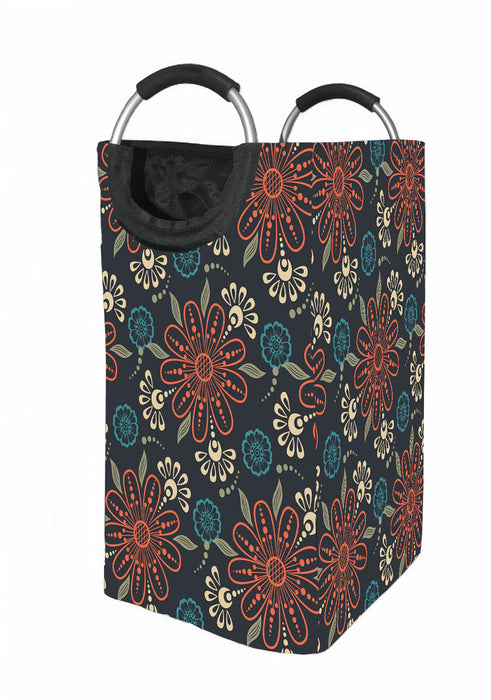 outline flower and leaf Laundry Hamper | Laundry Basket